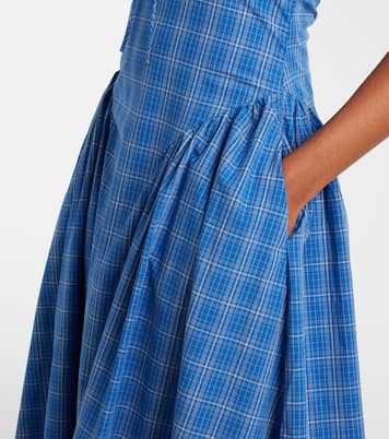 Del Ros plaid halterneck cotton midi dress | Faithfull