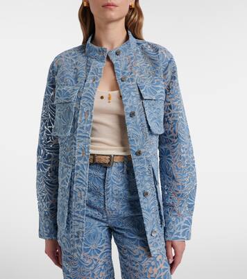 Bedruckte Jeansjacke Low | Veronica Beard