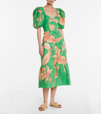 Robe midi Colorful Culture en coton à fleurs | Johanna Ortiz