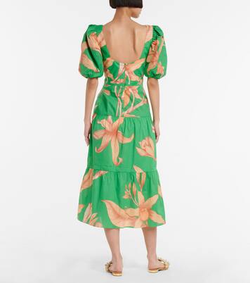 Robe midi Colorful Culture en coton à fleurs | Johanna Ortiz