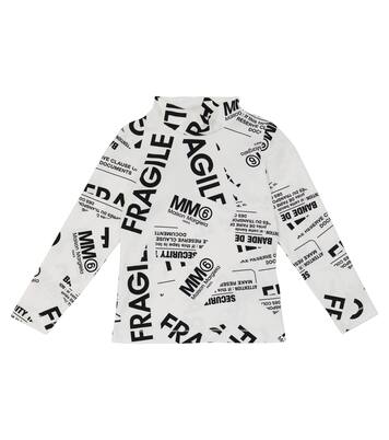 Printed stretch-cotton top | MM6 Maison Margiela Kids