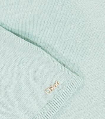 Baby - Abito in lana e cotone con volant | Chloé Kids