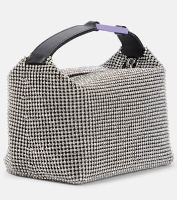 Clutch Moonbag mit Leder und Kristallen | Eéra