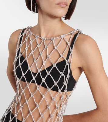 Verziertes Minikleid aus Mesh | Giuseppe di Morabito