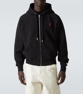Ami De Cœur cotton jersey zip-up hoodie | Ami Paris