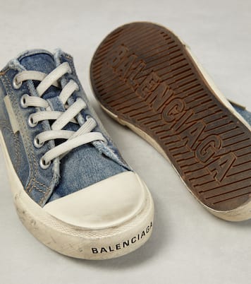 Paris distressed denim mules | Balenciaga