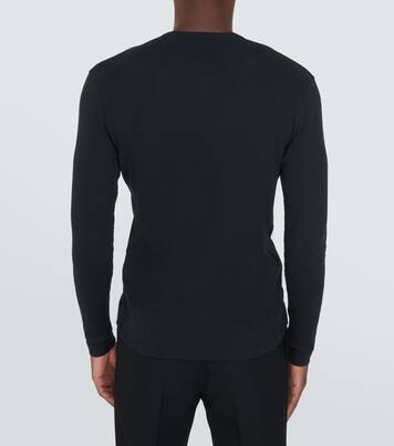 Ribbed-knit jersey Henley shirt | Tom Ford