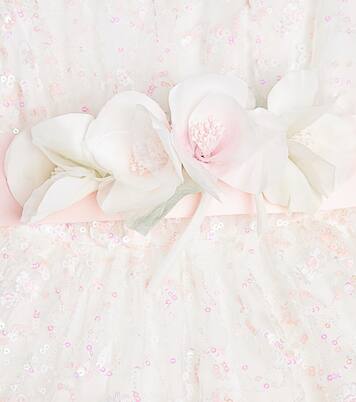 Ludovica embellished puff-sleeve tulle dress | Monnalisa