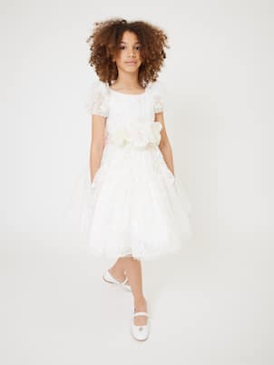 Ludovica embellished puff-sleeve tulle dress | Monnalisa