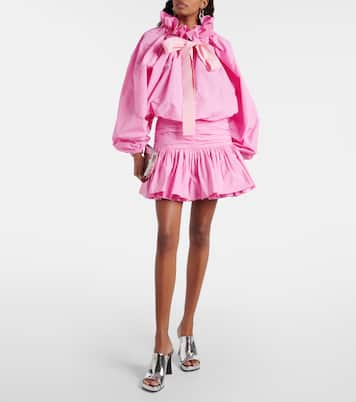 Ruffled high-rise faille miniskirt  | Patou