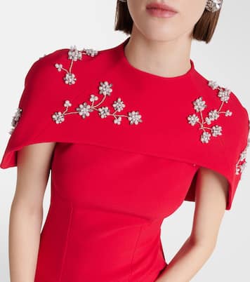 Robe longue brodée en crêpe | Safiyaa