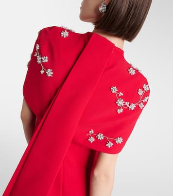 Robe longue brodée en crêpe | Safiyaa