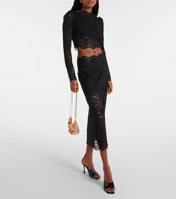 Floral lace midi skirt | Rabanne