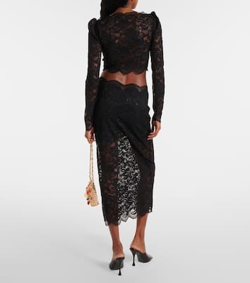 Floral lace midi skirt | Rabanne