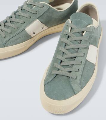 Cambridge leather-trimmed suede sneakers | Tom Ford
