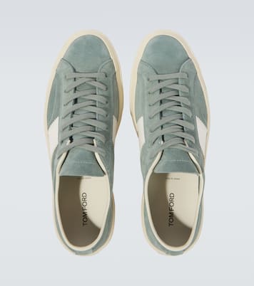 Cambridge leather-trimmed suede sneakers | Tom Ford