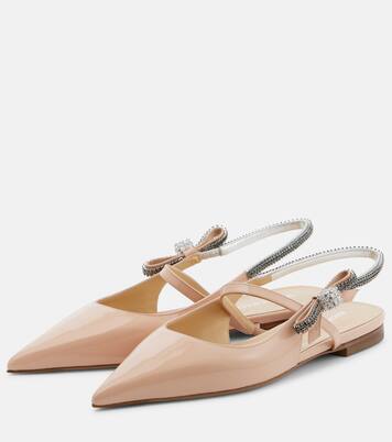 Crystal Cube patent leather slingback flats | Mach & Mach
