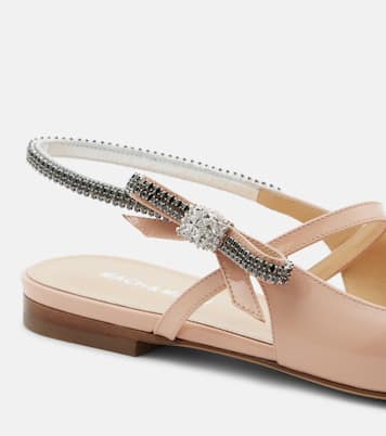 Crystal Cube patent leather slingback flats | Mach & Mach