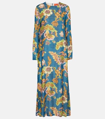 Swing printed devorée velvet maxi dress | La DoubleJ