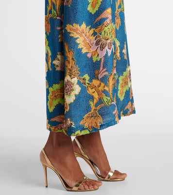 Swing printed devorée velvet maxi dress | La DoubleJ