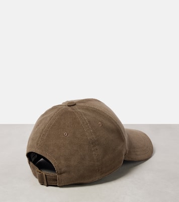 قبعة كاب بيسبول من مخمل القطن المضلع | Saint Laurent