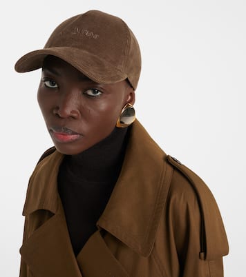 قبعة كاب بيسبول من مخمل القطن المضلع | Saint Laurent