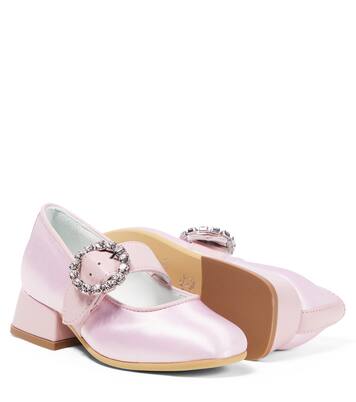 Dorothy embellished satin ballet flats | Monnalisa