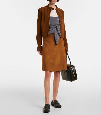 Suede miniskirt | Miu Miu