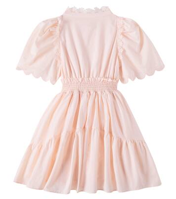 Scalloped shirred lace-trimmed cotton dress | Petite Amalie  