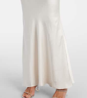 Caped lace and satin maxi dress | Self-Portrait