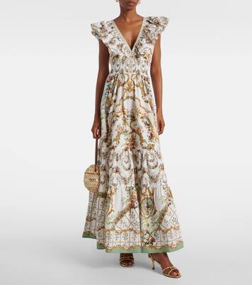 Robe longue en coton à fleurs  | Camilla