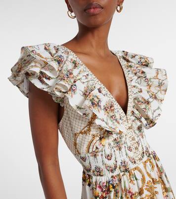 Robe longue en coton à fleurs  | Camilla