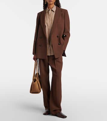 Fox high-rise virgin wool crêpe wide-leg pants | Blazé Milano