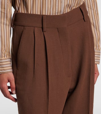 Fox high-rise virgin wool crêpe wide-leg pants | Blazé Milano
