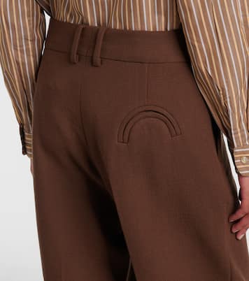 Fox high-rise virgin wool crêpe wide-leg pants | Blazé Milano