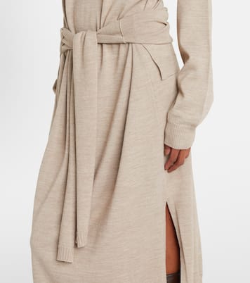 Trompe l'œil wool-blend midi dress | Lemaire