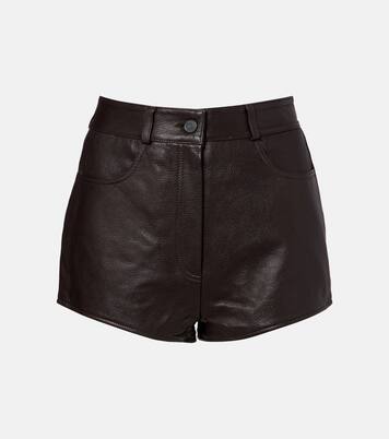 Loen high-rise leather micro shorts | The Frankie Shop