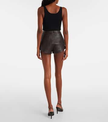 Loen high-rise leather micro shorts | The Frankie Shop