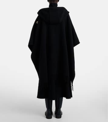 Fringed virgin wool cape | Moncler