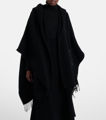 Fringed virgin wool cape | Moncler