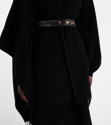 Fringed virgin wool cape | Moncler
