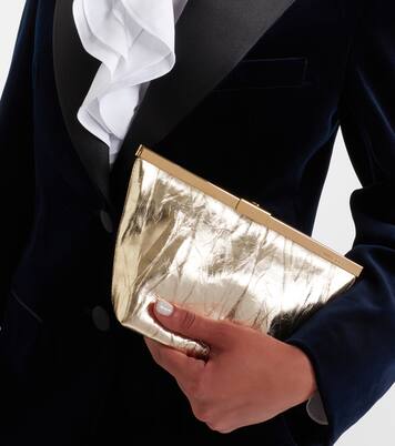 Ganache metallic leather clutch | Jimmy Choo