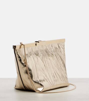 Ganache metallic leather clutch | Jimmy Choo