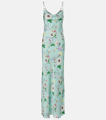 Chain-detail floral maxi dress | Rabanne