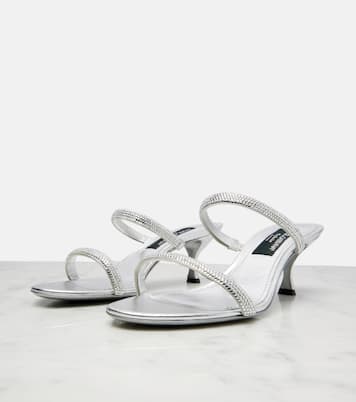 Sandalen 60 aus Satin mit Kristallen | Dolce&Gabbana