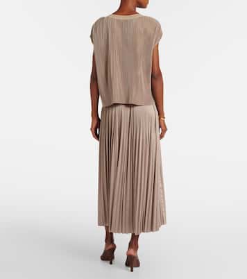 Cedre plissé satin top | Joseph