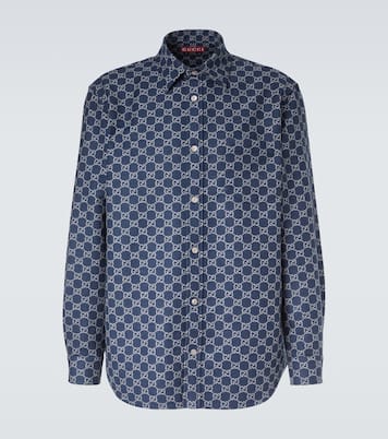 Camisa de jacquard de lana con GG | Gucci