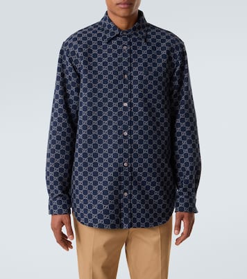 Camisa de jacquard de lana con GG | Gucci