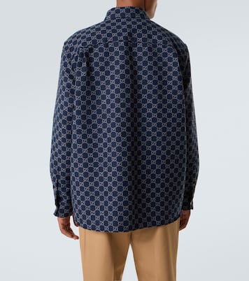 Camisa de jacquard de lana con GG | Gucci