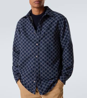 Camisa de jacquard de lana con GG | Gucci